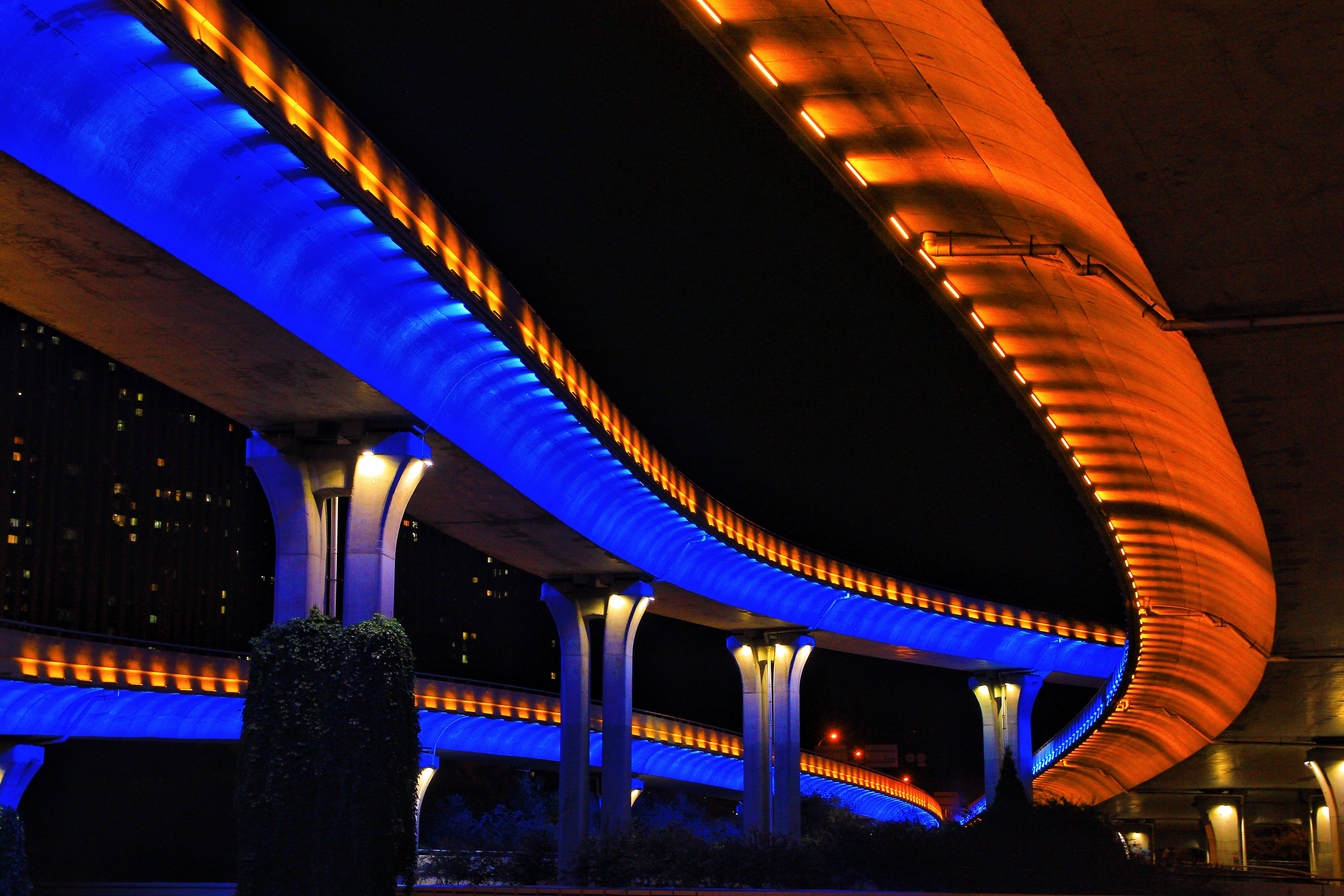 立交桥灯光摄影