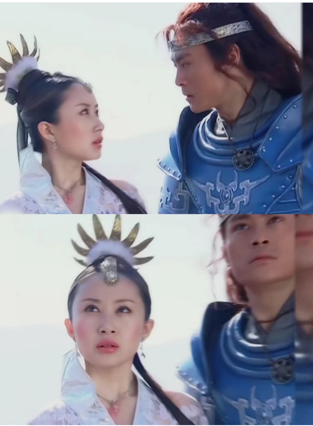 小时候看精卫填海,觉得当时的造型都很符合神话,而且舒畅饰演的精览