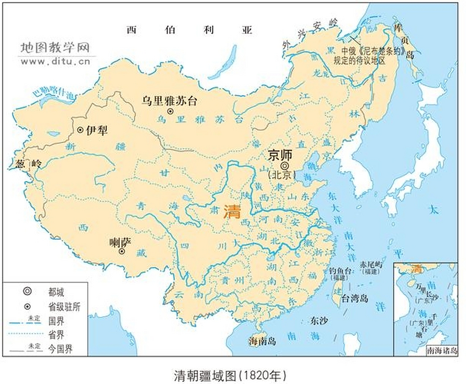 1820年的清朝疆域图
