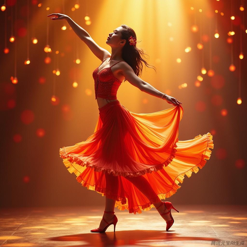 裙摆飘飞似云霞, 舞步轻盈如风过