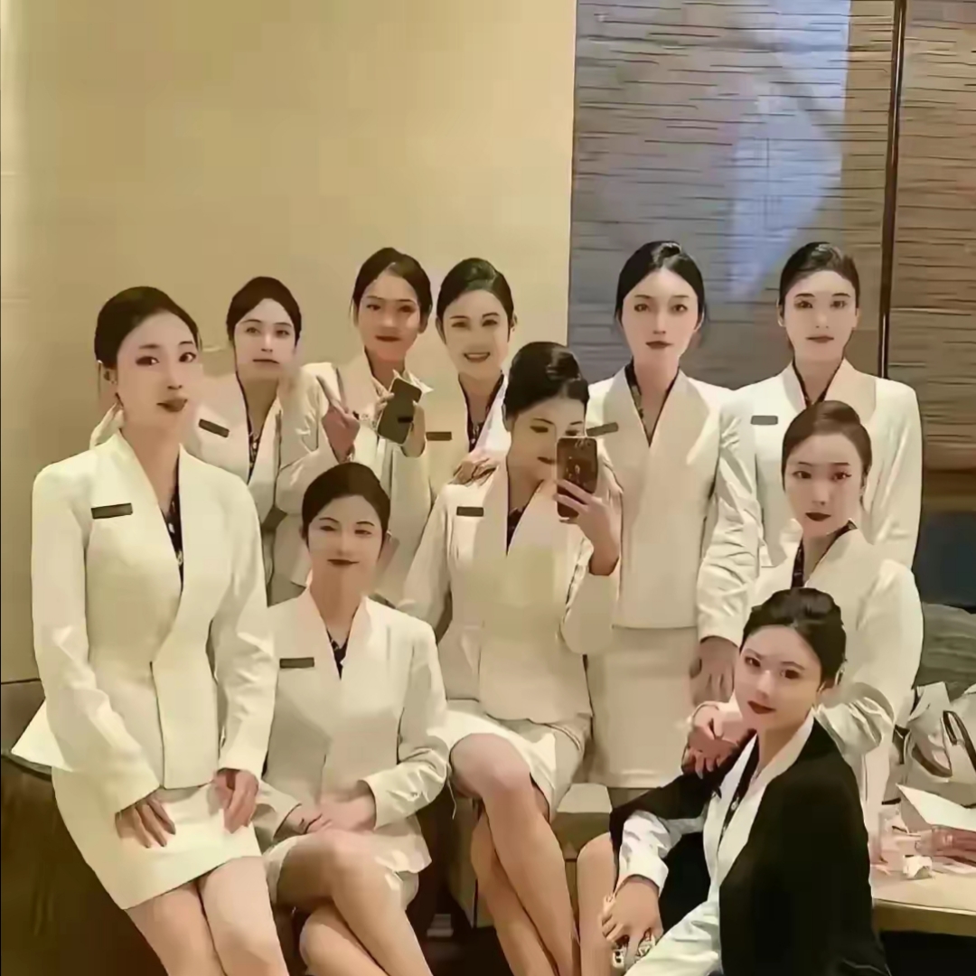 一群美女姐妹空姐图片