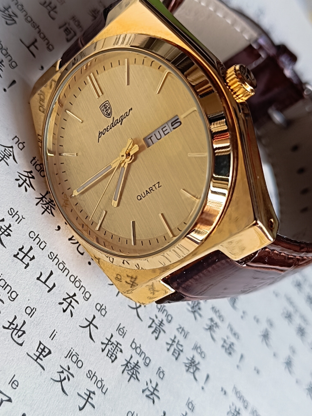 当你戴上这款金色手表去春游,那简直就是时尚与实用的完美结合,让你