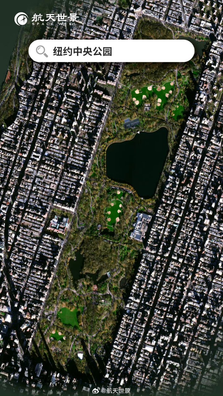 美国纽约中央公园高清卫星图