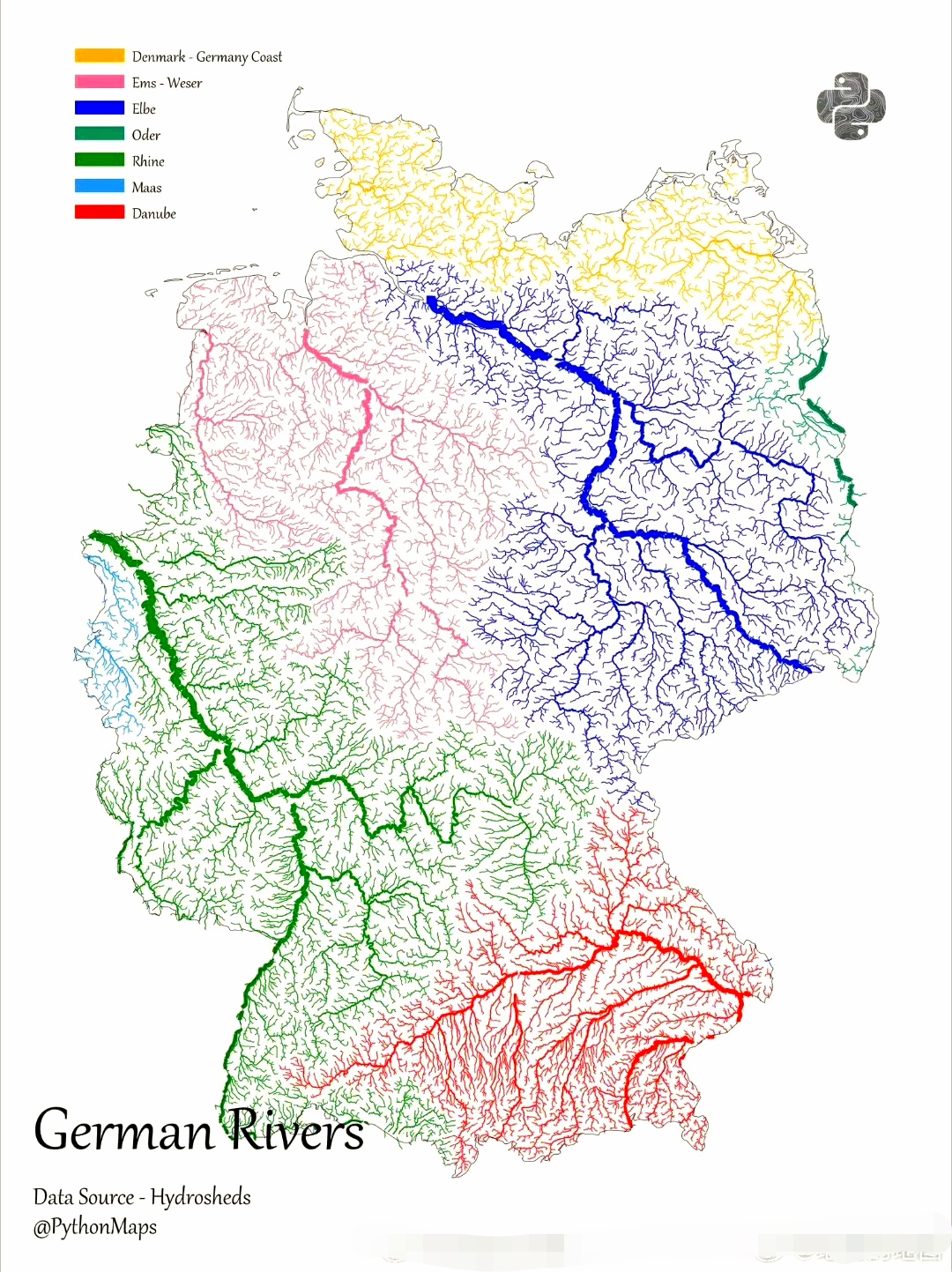 德国鲁尔河地图图片