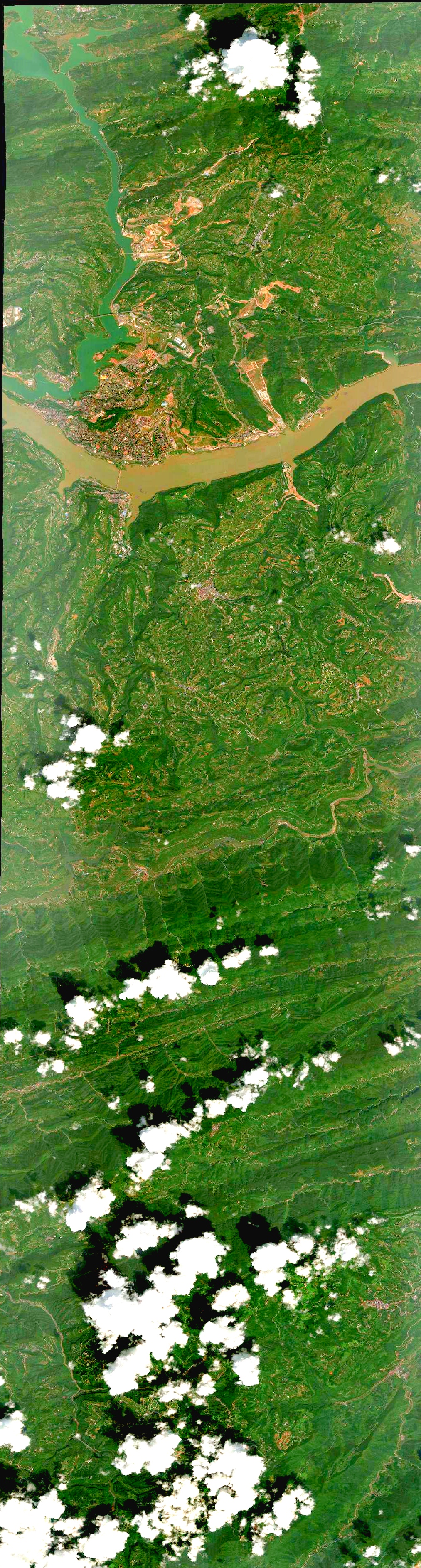 7) 2023年8月7日卫星影像图片,重庆市云阳县