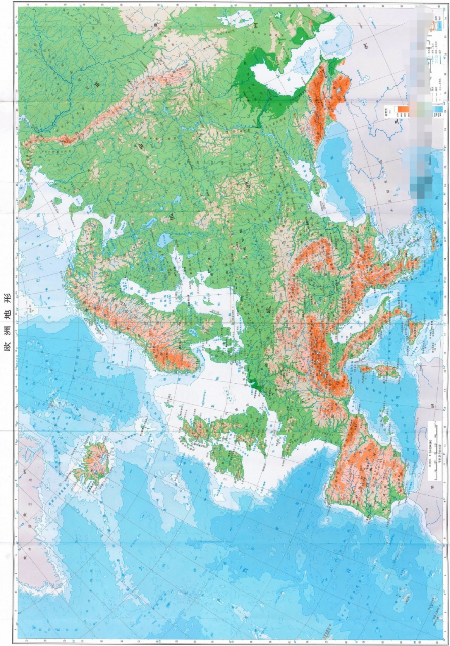 欧洲地形图高清