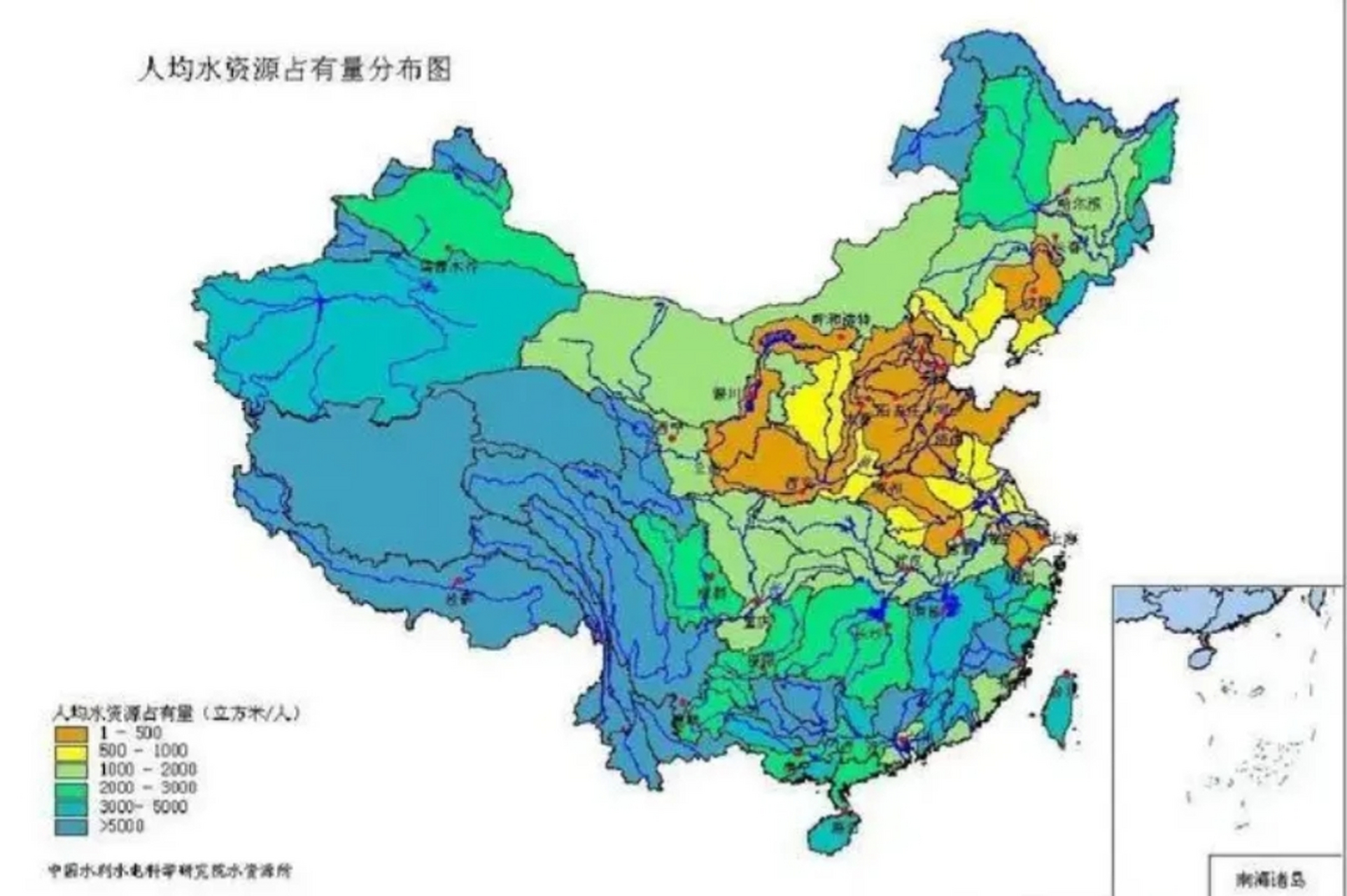 中国水资源分布统计图图片