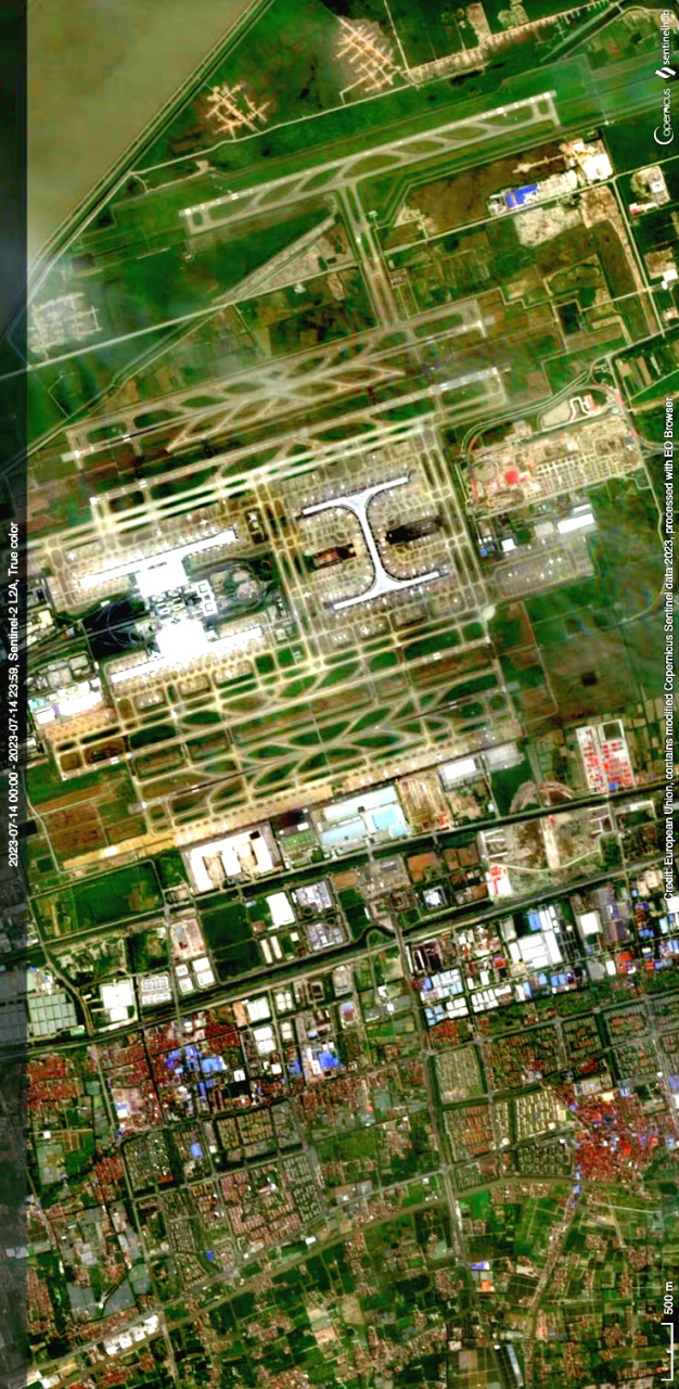 上海浦东机场最近卫星图(7.