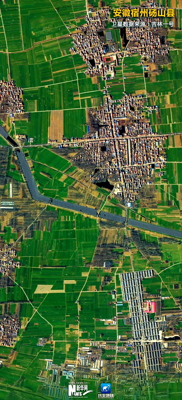 安徽省宿州砀山高清卫星图 2023年3月份所拍摄的卫星影像图片,来自