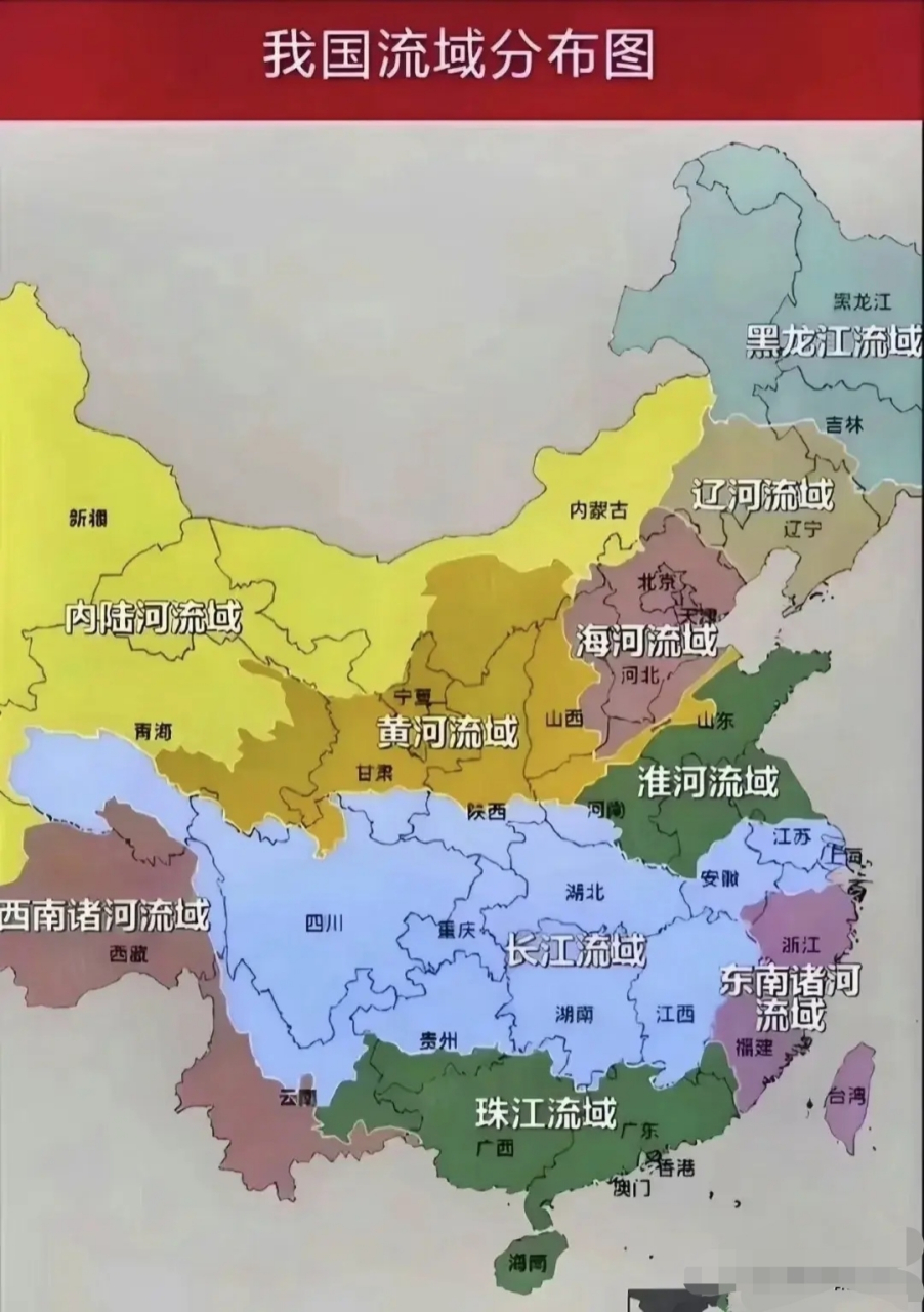 我国河流流域分布