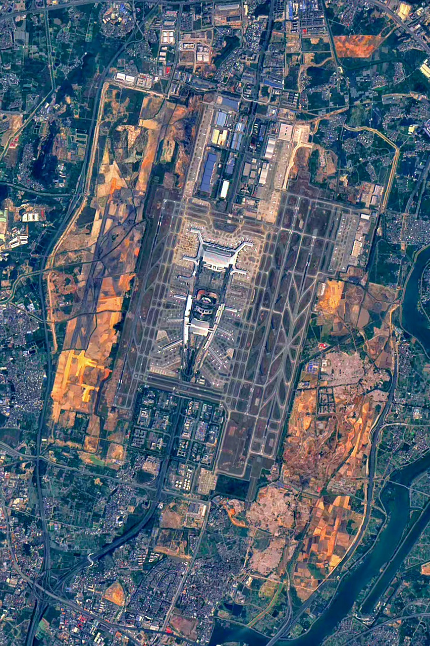 广州白云国际机场最新卫星影像图(3) 2023年3月底拍摄的卫星影像图