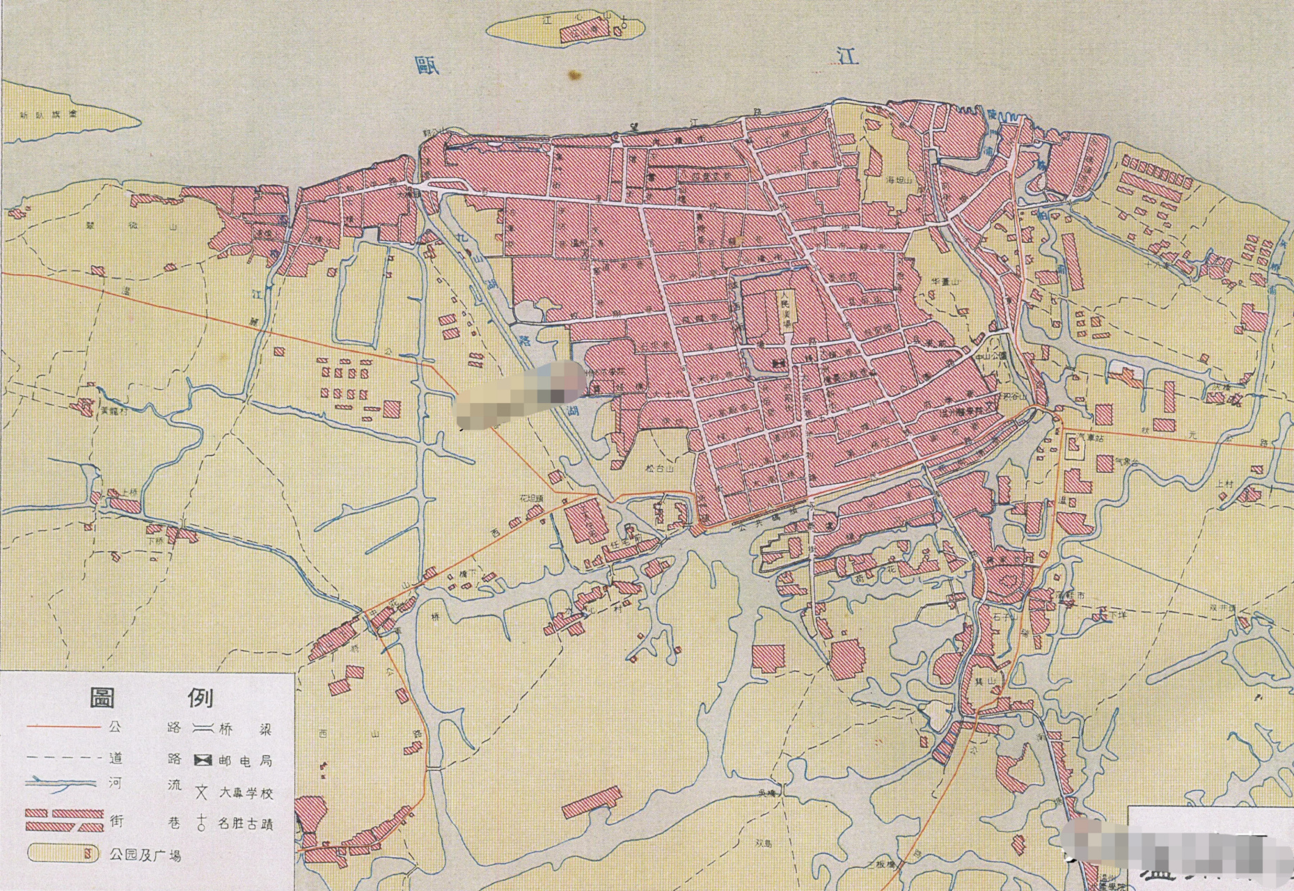 1958年温州市区高清地图