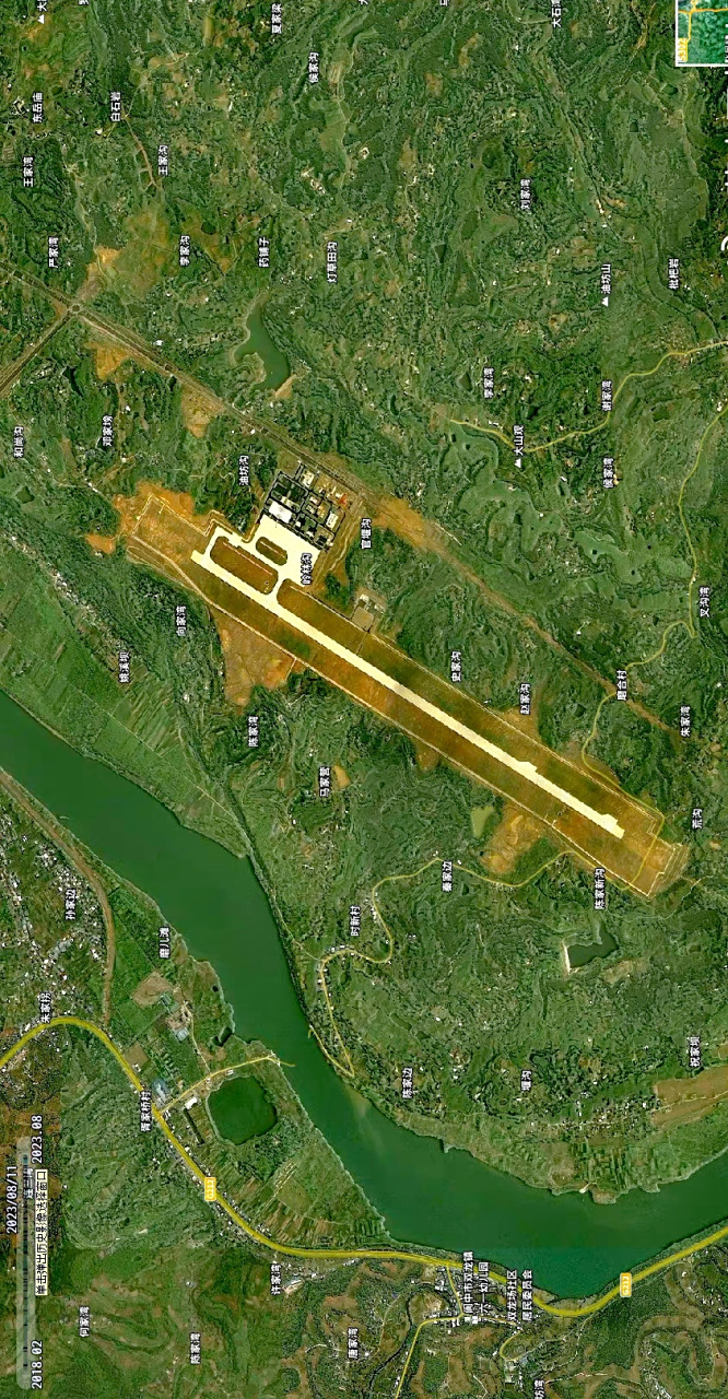 四川省阆中机场最近卫星图(8.