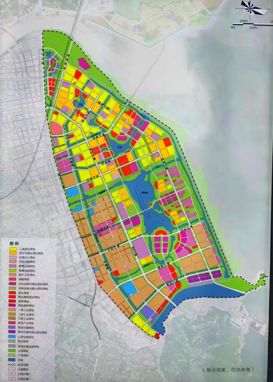 浙江省龍港市新城規劃圖 全部由海塗圍墾而成的龍港新城,土地總面積約