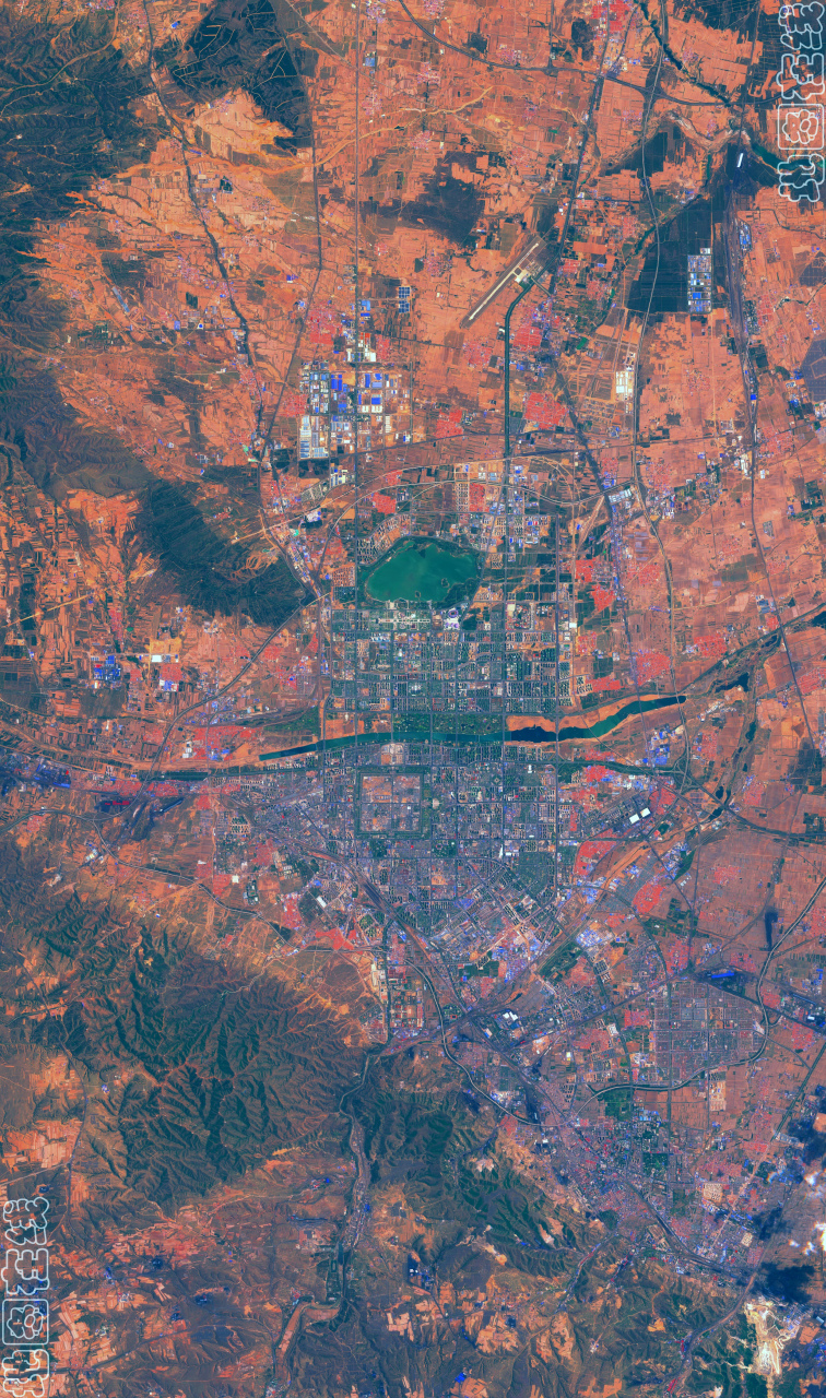 15) 2023年5月15日拍摄的最近卫星地图影像图片,山西省大同市