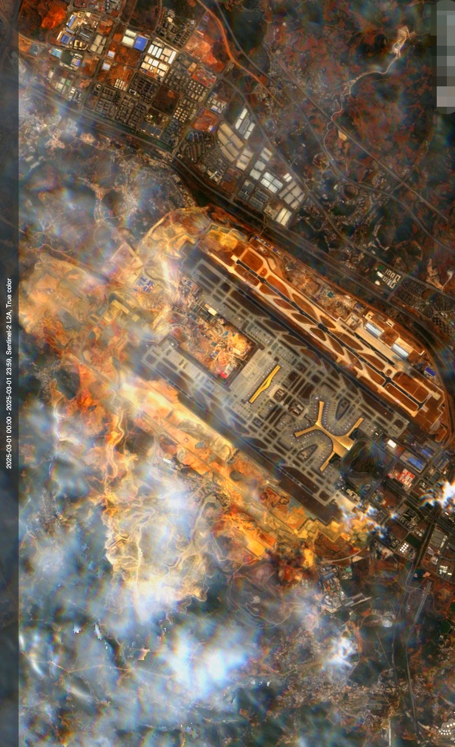 昆明长水机场最近卫星图