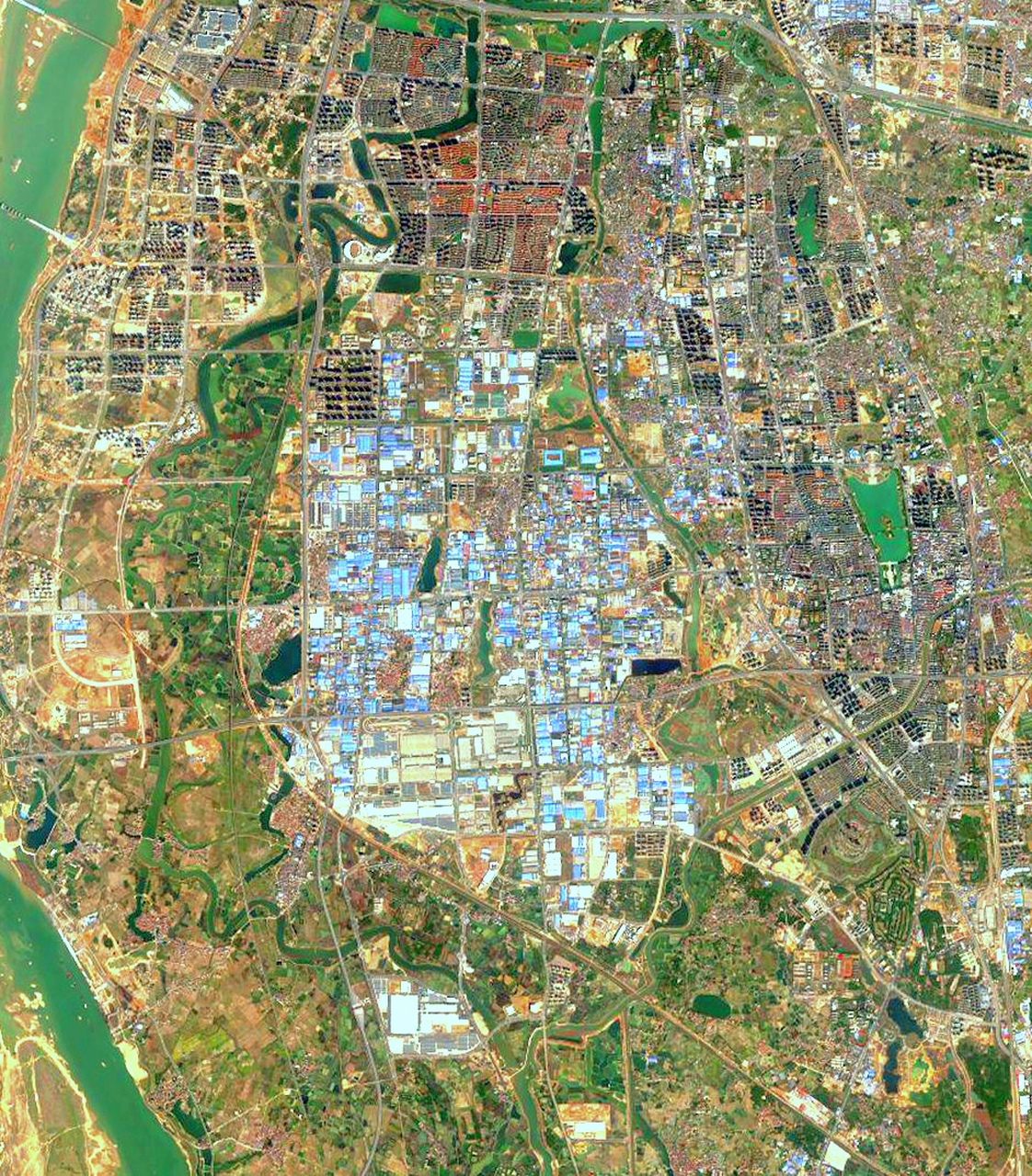 江西省南昌县最近高淸卫星图(4) 2023年4月拍摄的卫星影像图,江西省