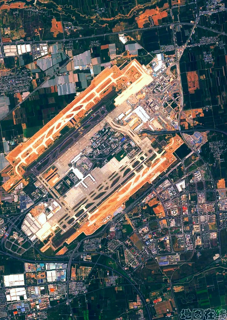 2023年5月份拍摄的卫星影像图片,陕西省西安市咸阳国际机场,图片非常