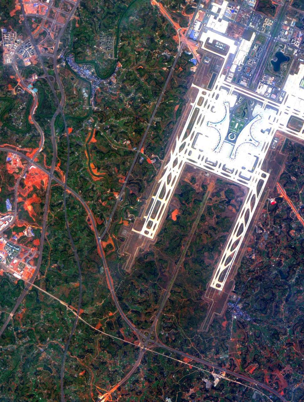 四川成都天府机场最新高清卫星图(4.