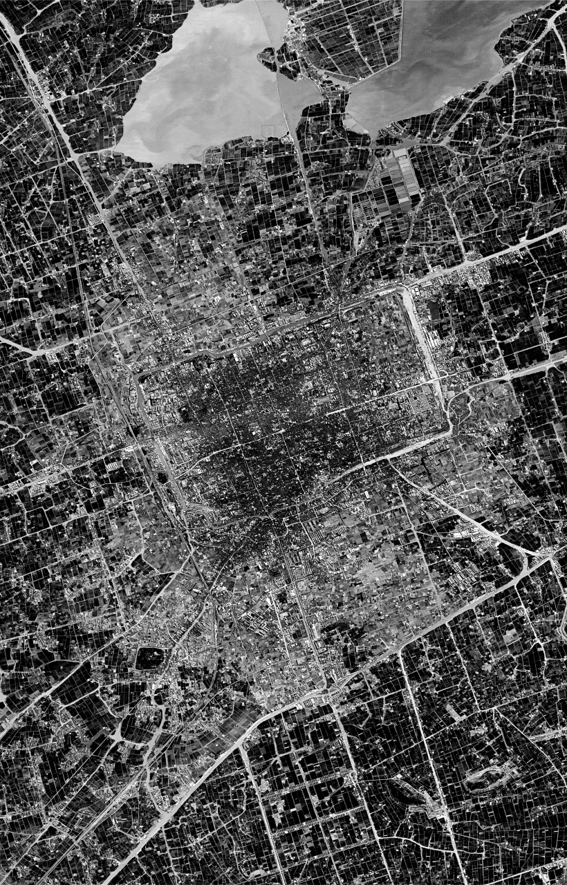 1978年江苏省苏州市清晰卫星图 —漂亮国锁眼地图(旋转观看)