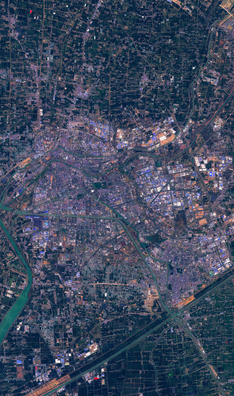 1) 2023年4月1日卫星影像图片,江苏省苏北地级市淮安市
