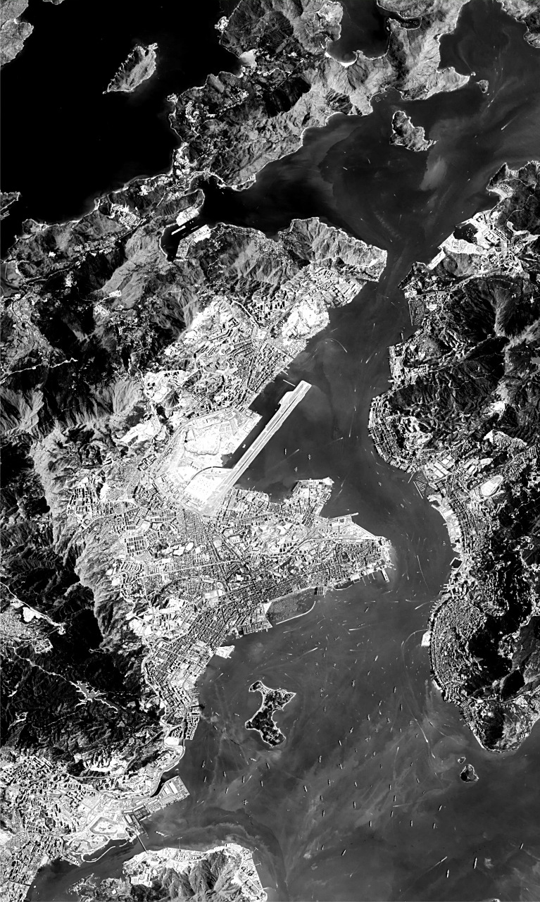 1975年香港地区清晰卫星图 —漂亮国锁眼地图(旋转观看)
