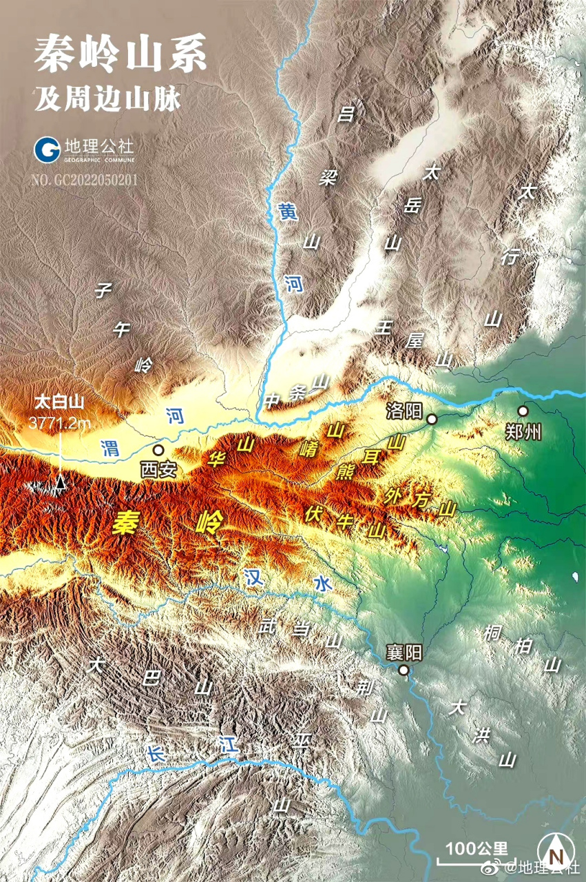 秦岭山脉3d地形图全图图片