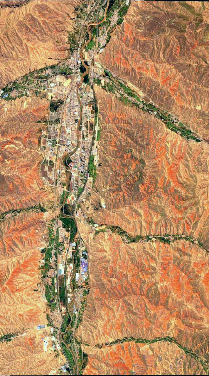 青海省海东市乐都最近卫星图(7.