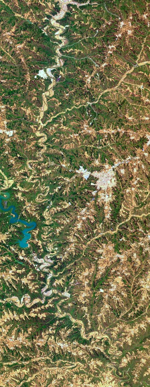 陕西省延安富县.洛川最新卫星图(6.