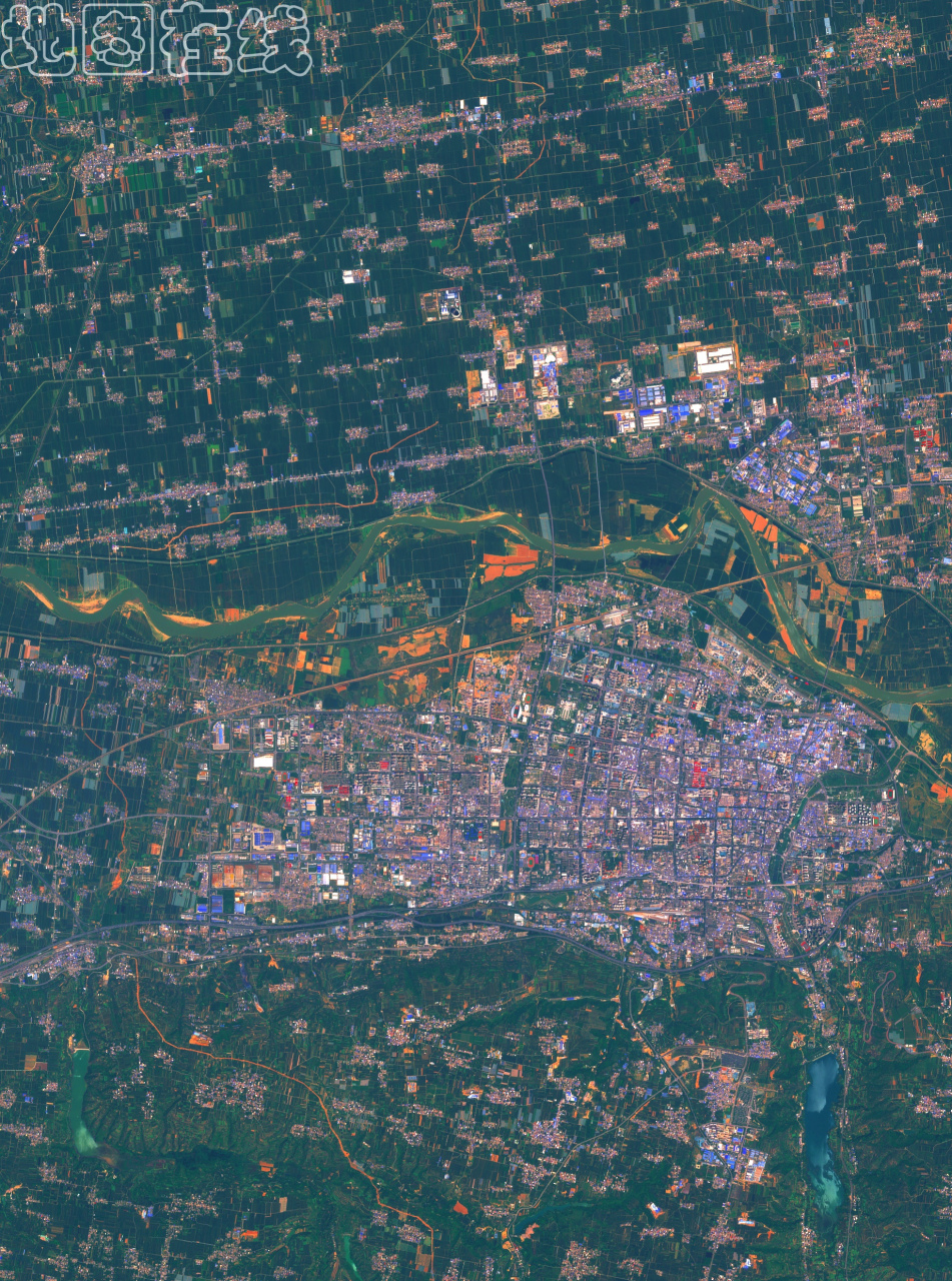 18) 2023年5月18日拍摄的卫星影像图片,陕西省地级市-渭南市(地图在线