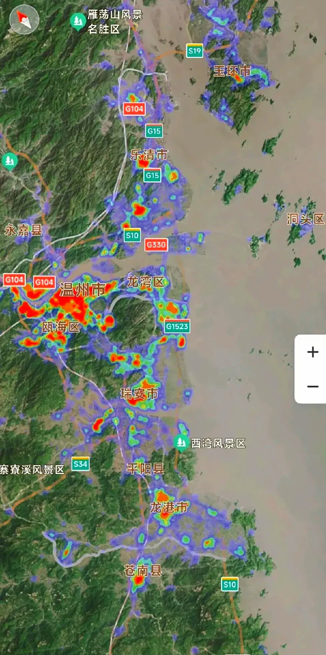 浙江省温州市最近热力图(5.