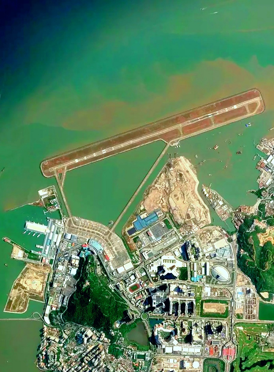 澳门国际机场最近卫星图(5) 2023年5月拍摄的卫星影像图片,澳门特别
