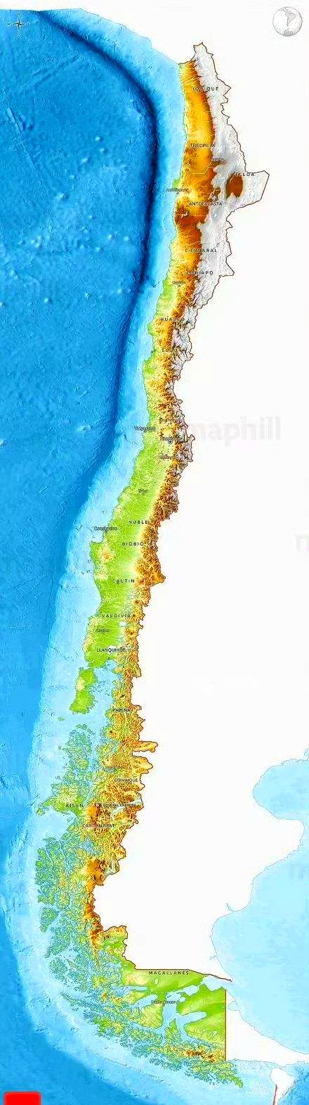 智利地形地貌图!