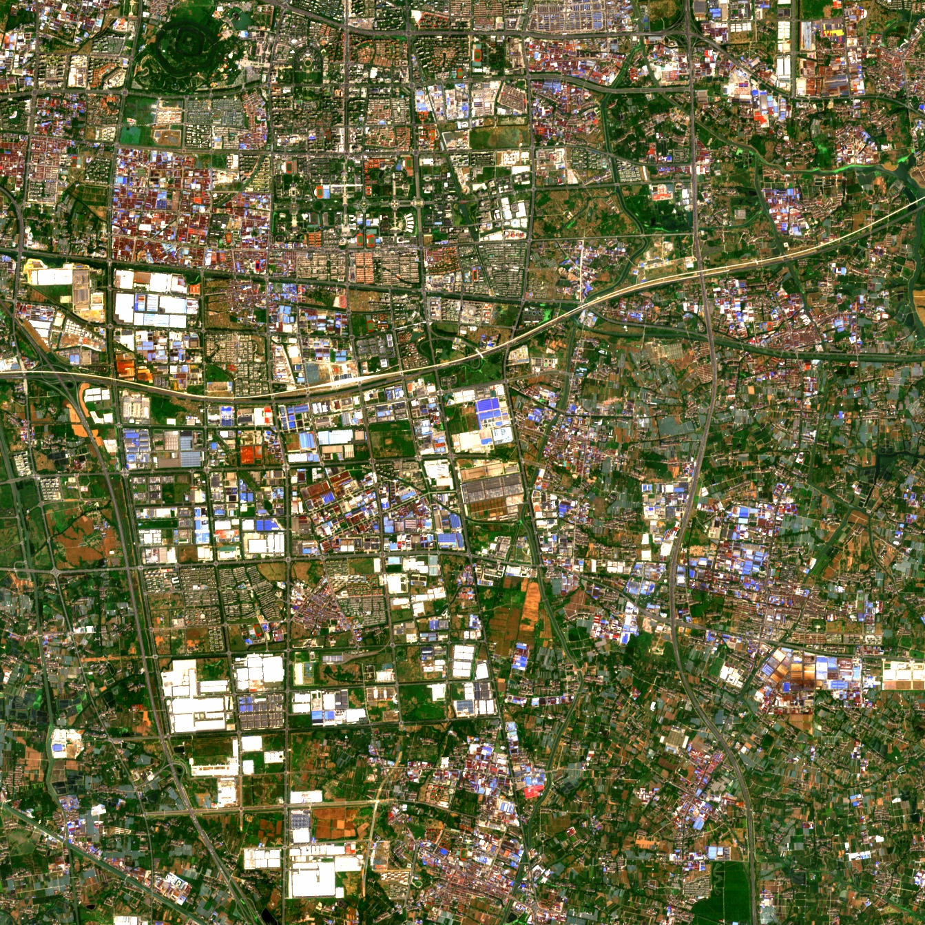 江苏省常州市最近卫星图(6) 2023年6月份卫星影像图片,江苏省地级市