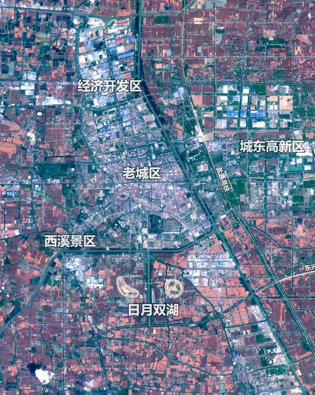 8) 2023年8月8日卫星影像图片,江苏省县级市—盐城东台市