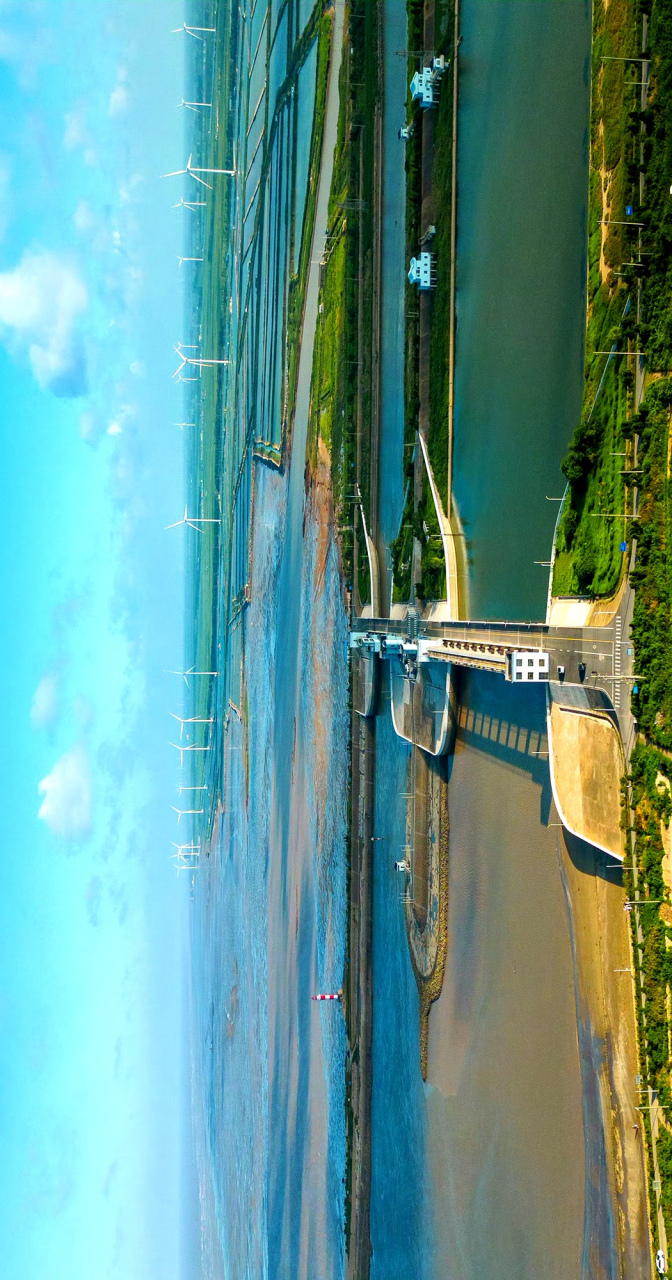 江苏滨海黄河故道古入海口航拍图(8) 2023年8月航拍图——月亮湾风景