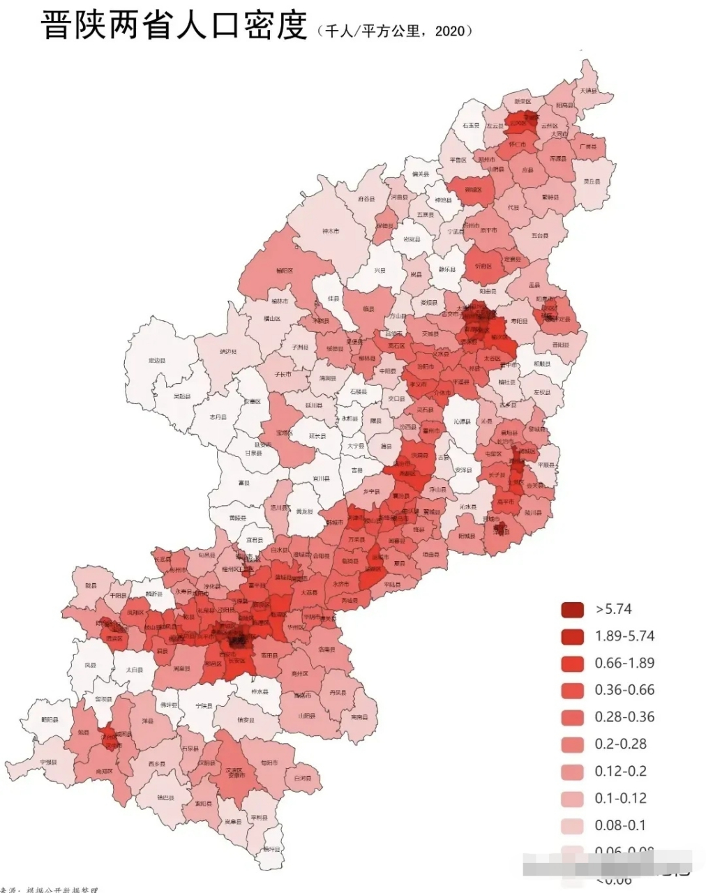 陕西人口密度图图片