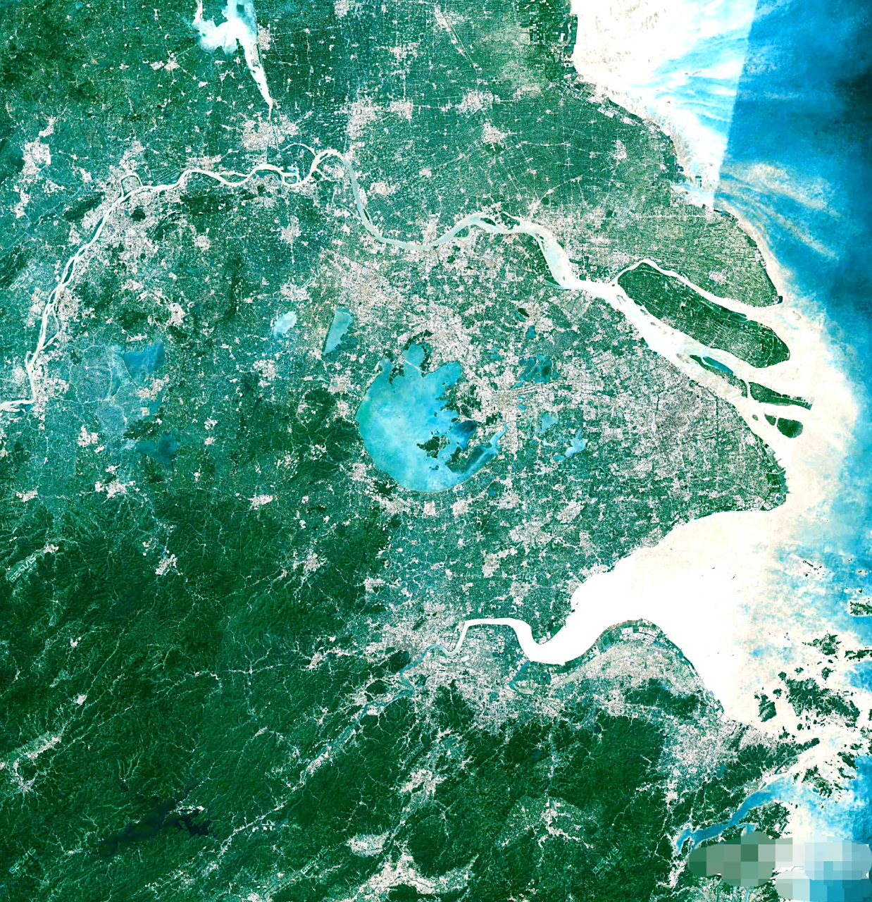 长三角区域最近卫星图(6) 2023年6月初卫星影像图片,中国长三角区域