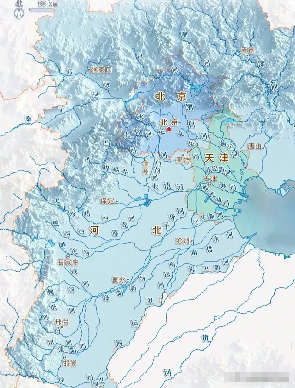 海河流域示意图