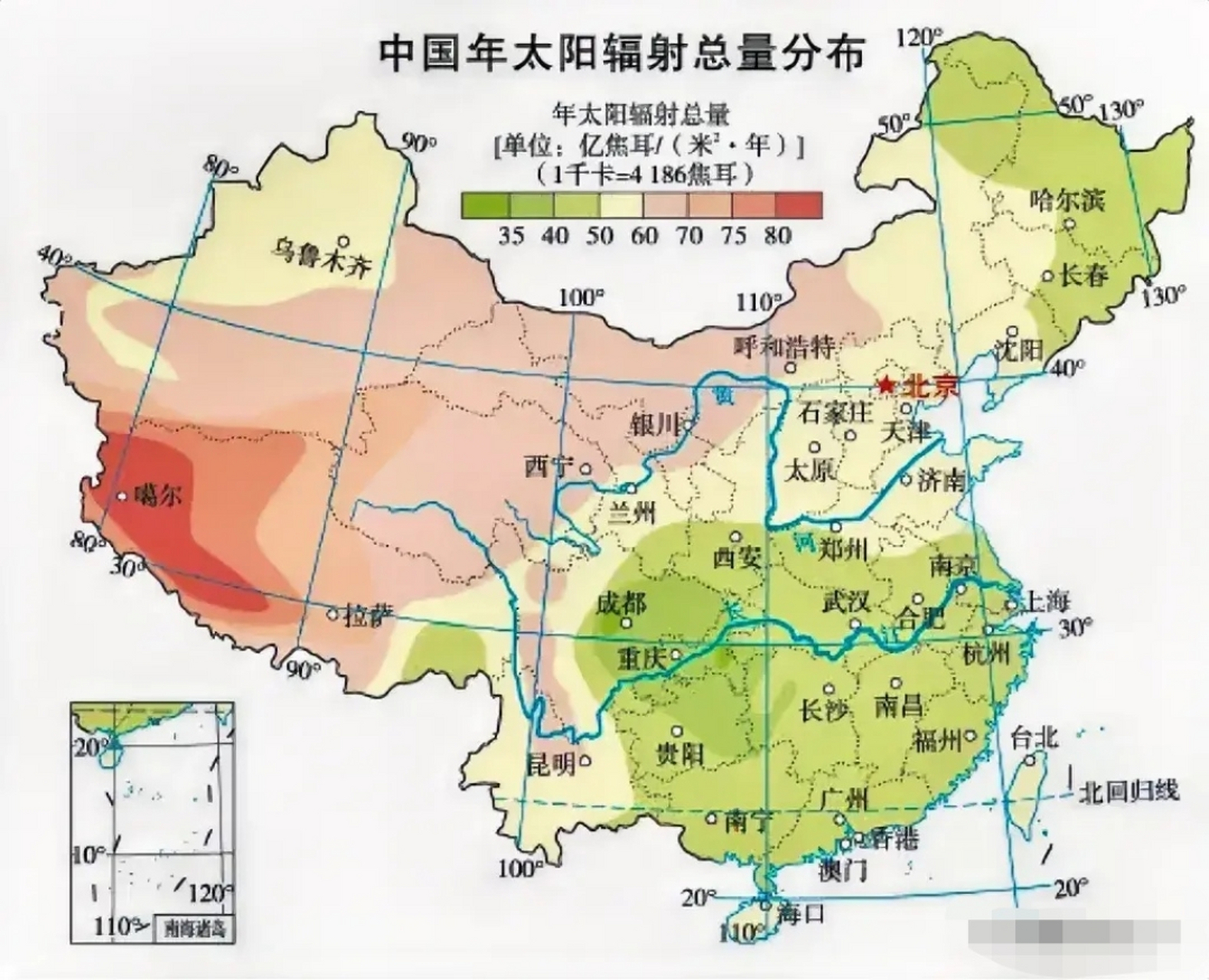 中国光气候分区图图片