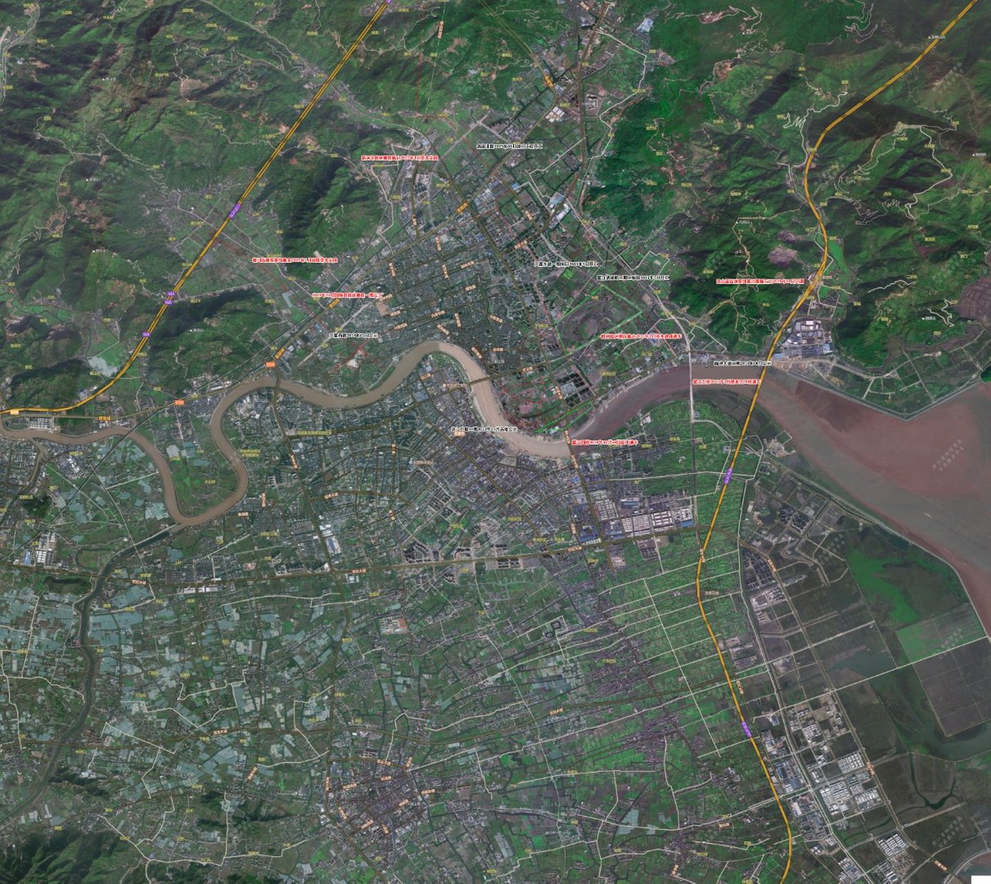 最新龙港鳌江卫星地图 2020年,按有关最新数据统计资料,两地建城区