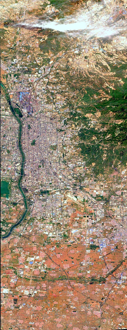 5) 2023年6月5日卫星影像图片,山西省省会—太原市(点击图片可放大)