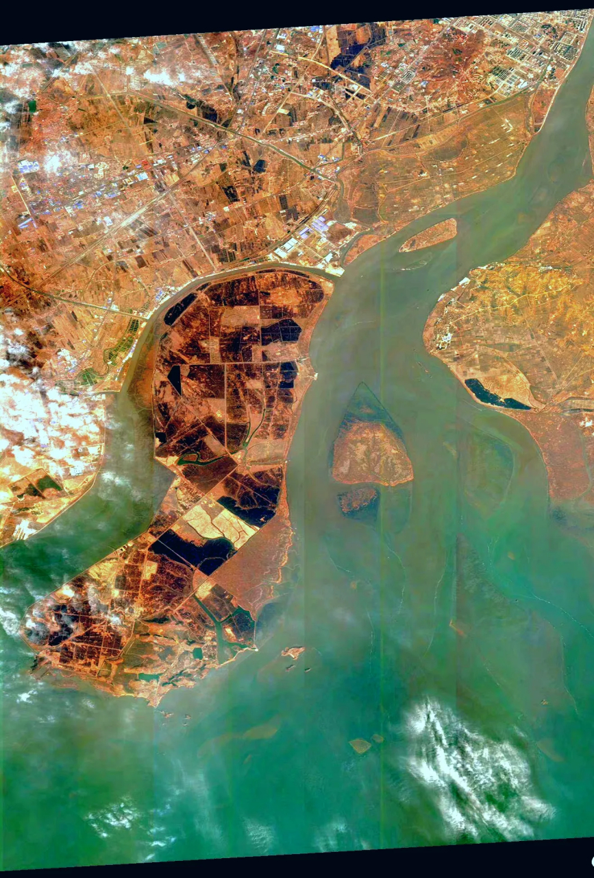 辽宁丹东鸭绿江口最新卫星图片(3.20) 拍摄于2023年3月20日