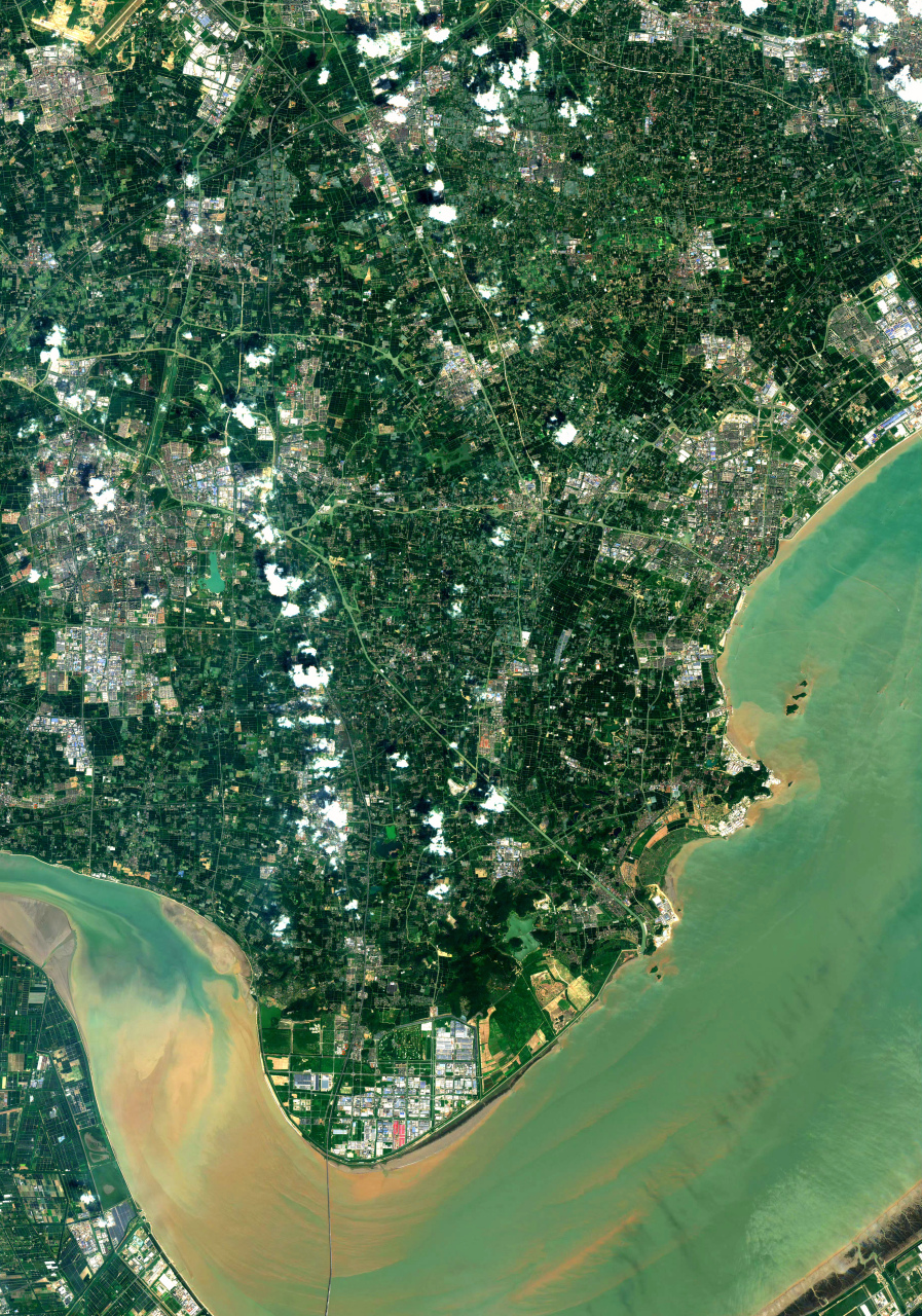 9) 2023年9月9日卫星影像图片,浙江苏省嘉兴-海宁市-海盐县