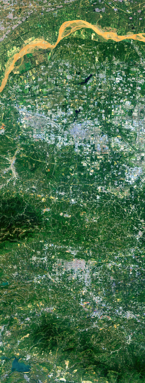 15) 2023年7月15日拍摄的卫星影像图片,河南省郑州荥阳市—新密市