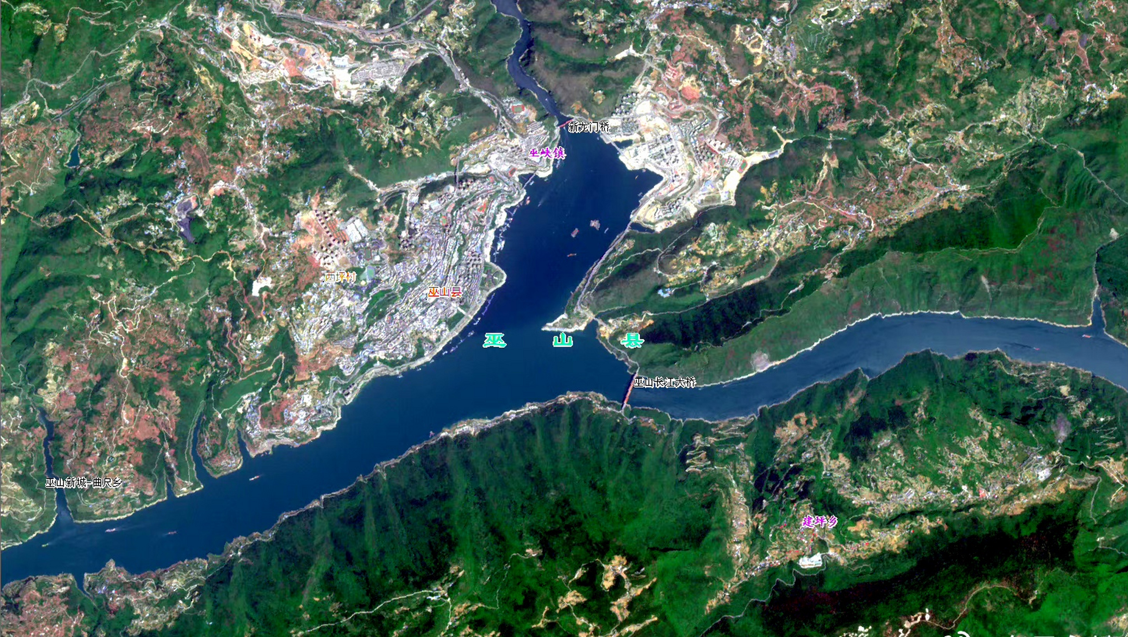 中国长江三峡旅游卫星图(4.30)