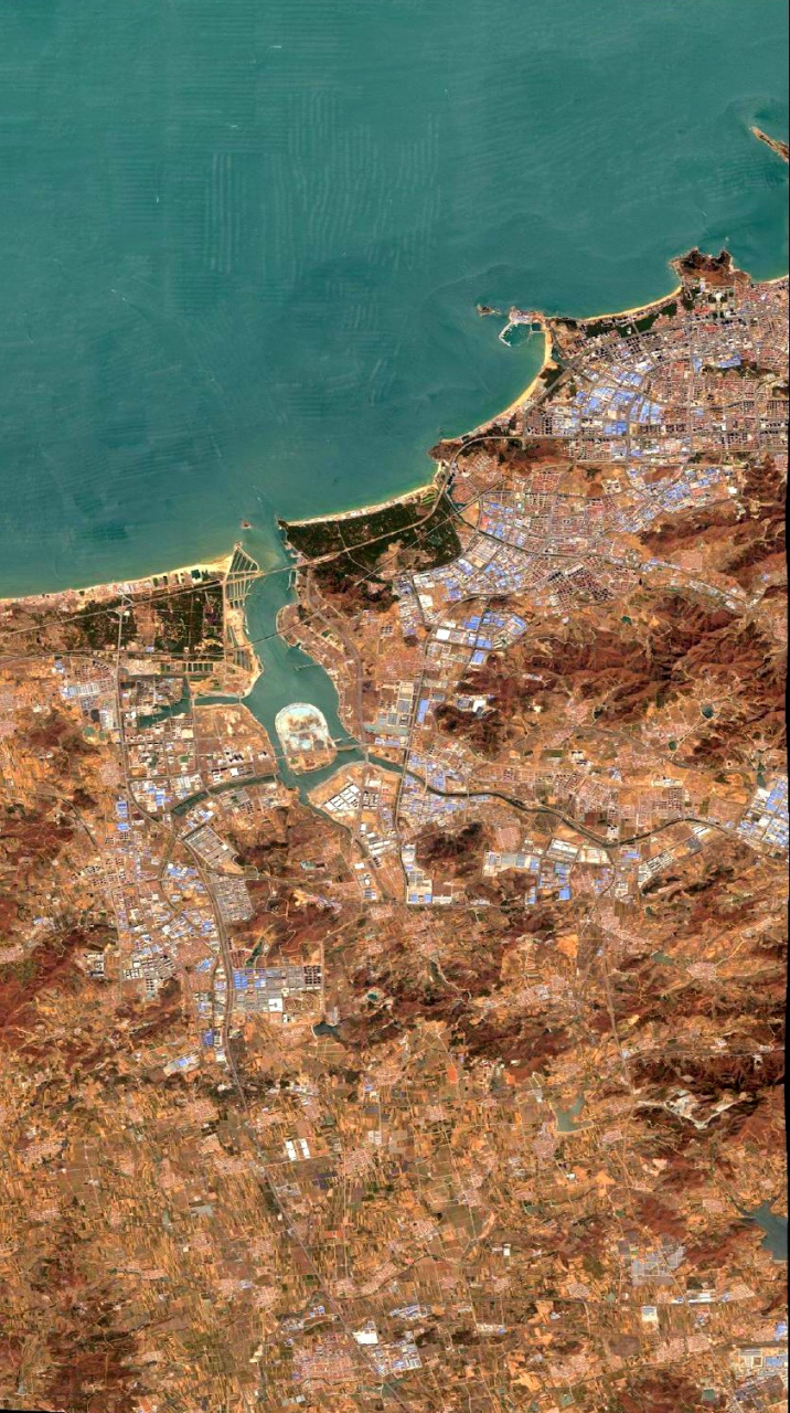 山东省威海市最近卫星图片(4.