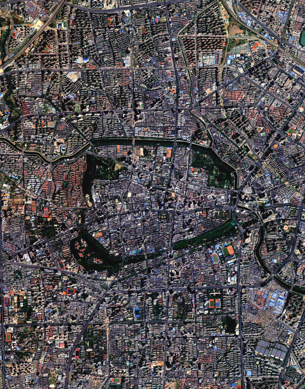 安徽省合肥市清晰卫星图片(6) 安徽省会合肥市中心市区,卫星图视野