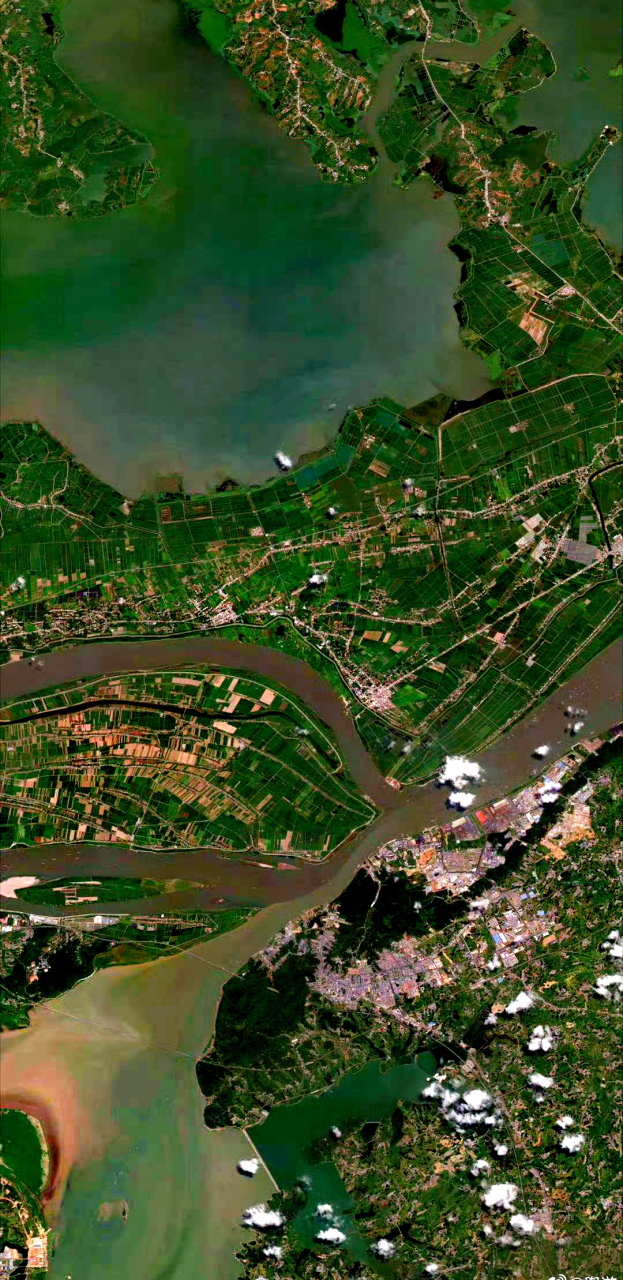 20) 2023年8月20日卫星影像图片,江西省九江市湖口-长江与鄱阳湖交界