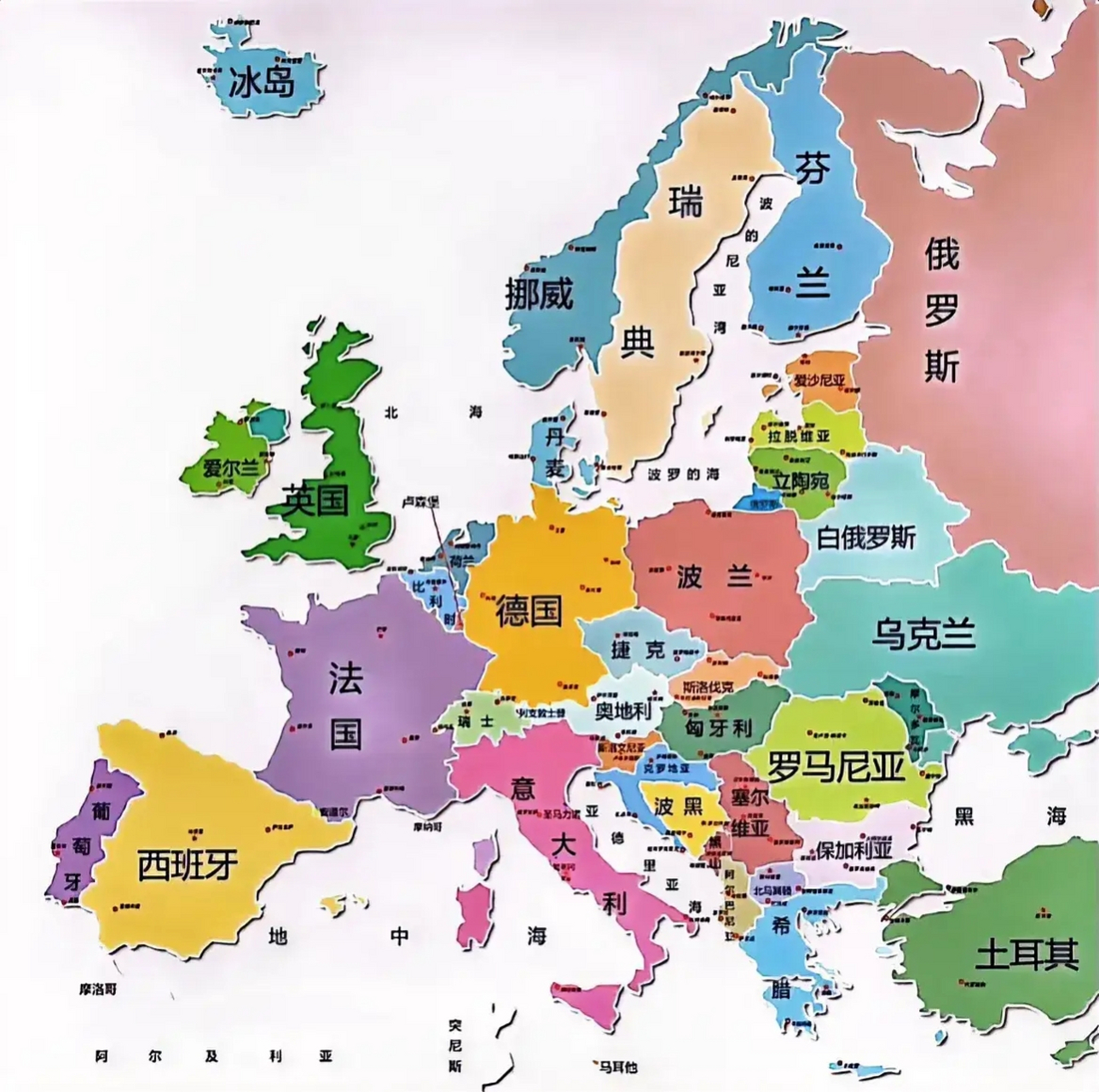 中西北南欧国家分布示意图